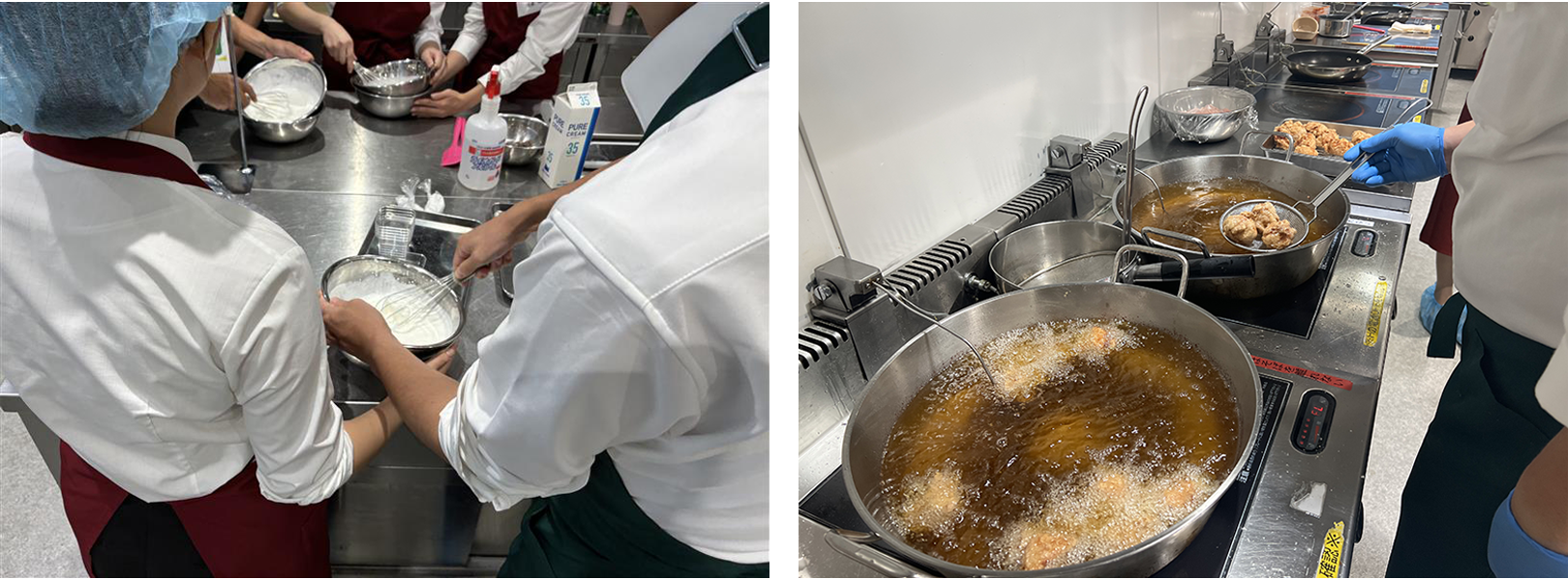 調理実習の様子の画像2と画像3