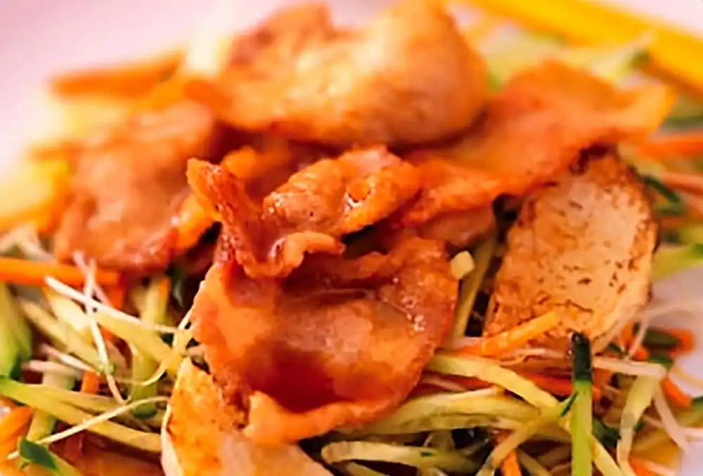 豚肉と長いものソテーサラダ