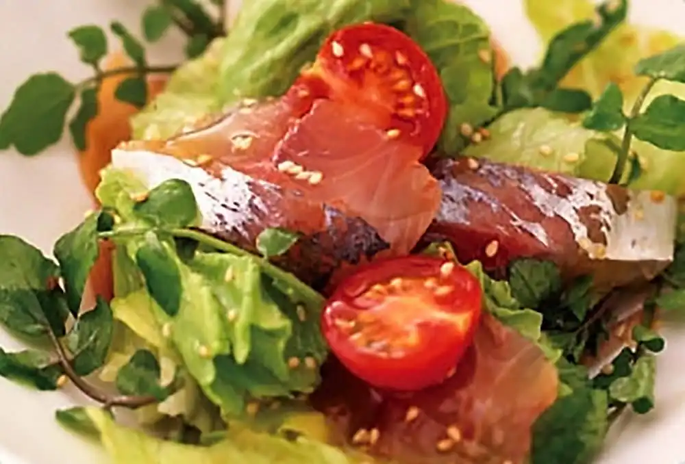 あじとクレソンのサラダ