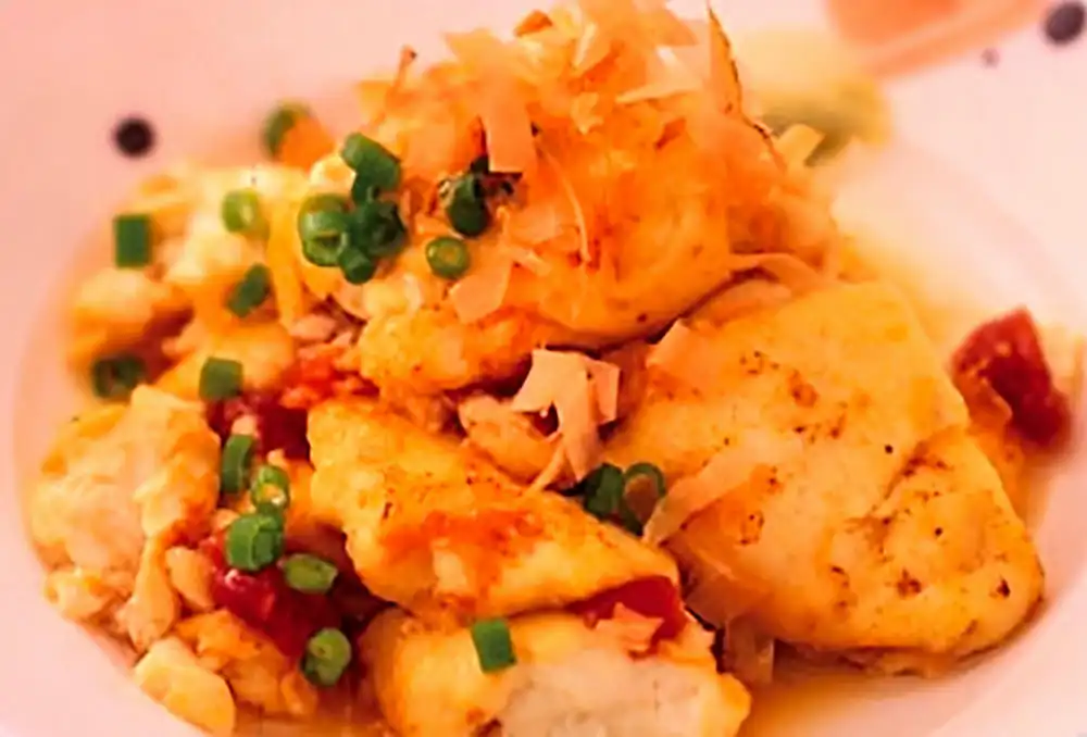 豆腐の梅かつお節炒め