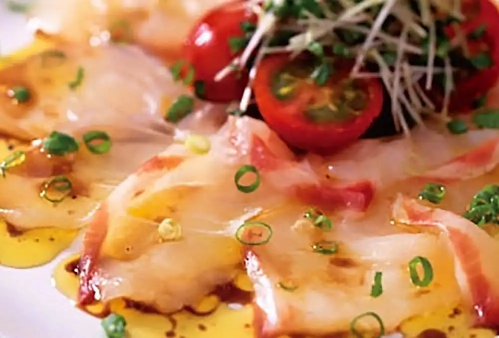 真鯛のカルパッチョ(バルサミコ酢)