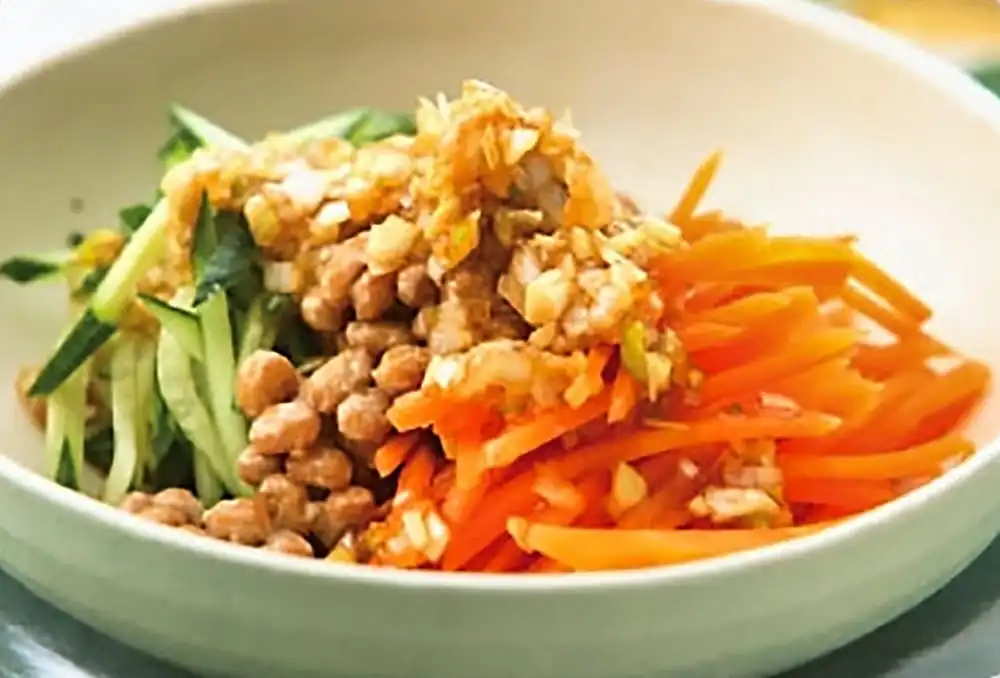 納豆サラダ　長ねぎドレッシング