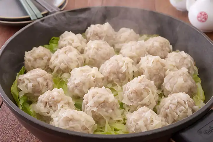 ひき肉と豆腐のフライパンシューマイ