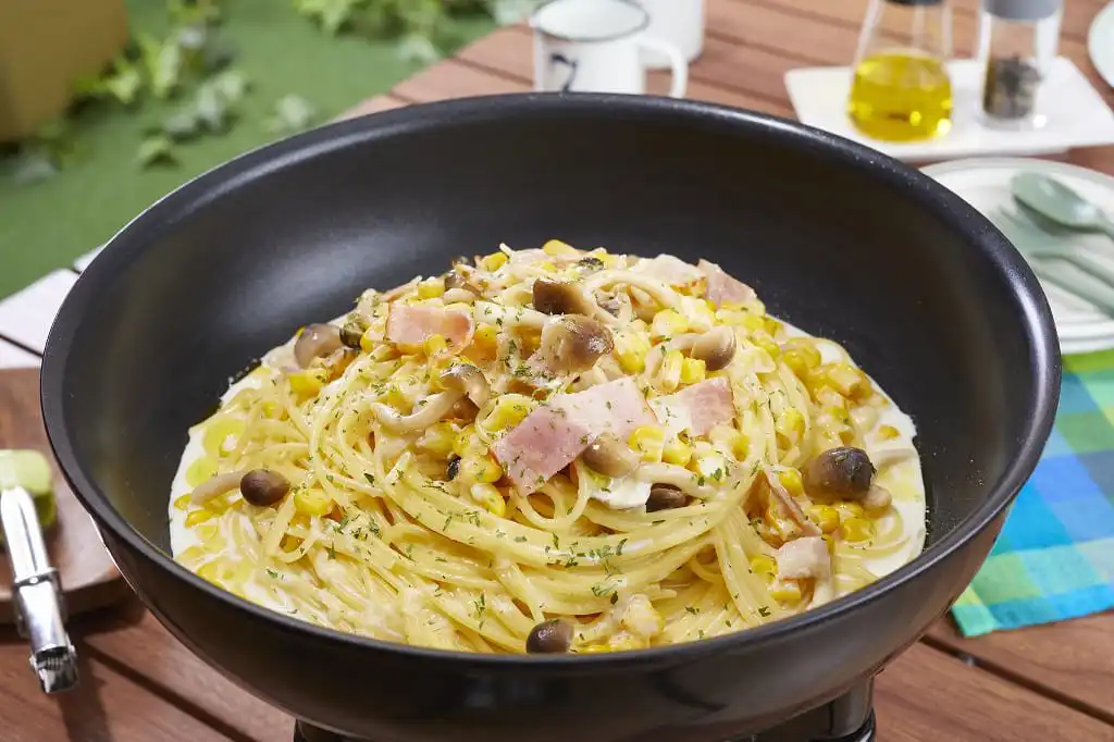 ワンパンクリームパスタ