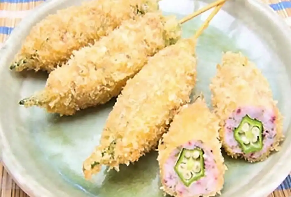 いかとオクラの香り揚げ