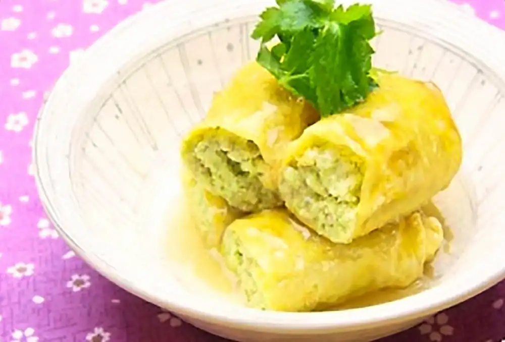 枝豆の湯葉包み揚げ