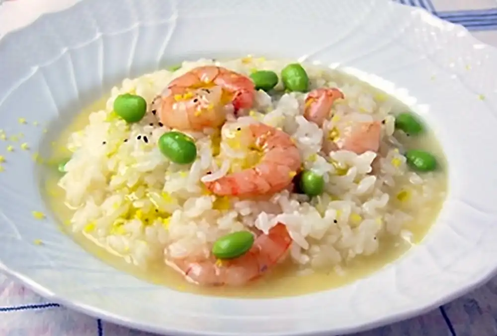 えびと枝豆のレモンリゾット