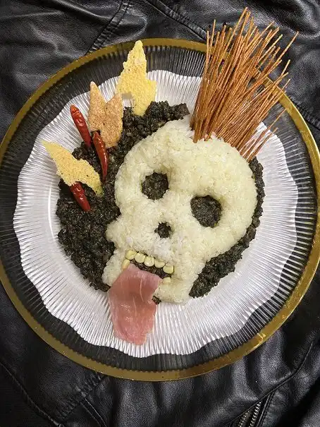 イカスミカレー＆オリーブオイルご飯