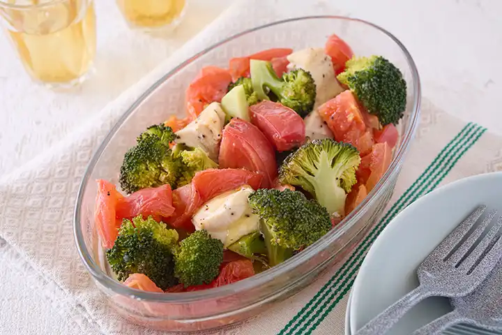 トマト・ブロッコリーのレンチンおかず